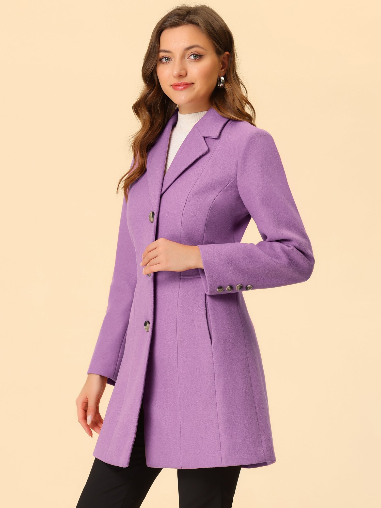 Wintermantel Damen Lang | Taillierter Mantel mit Knöpfen