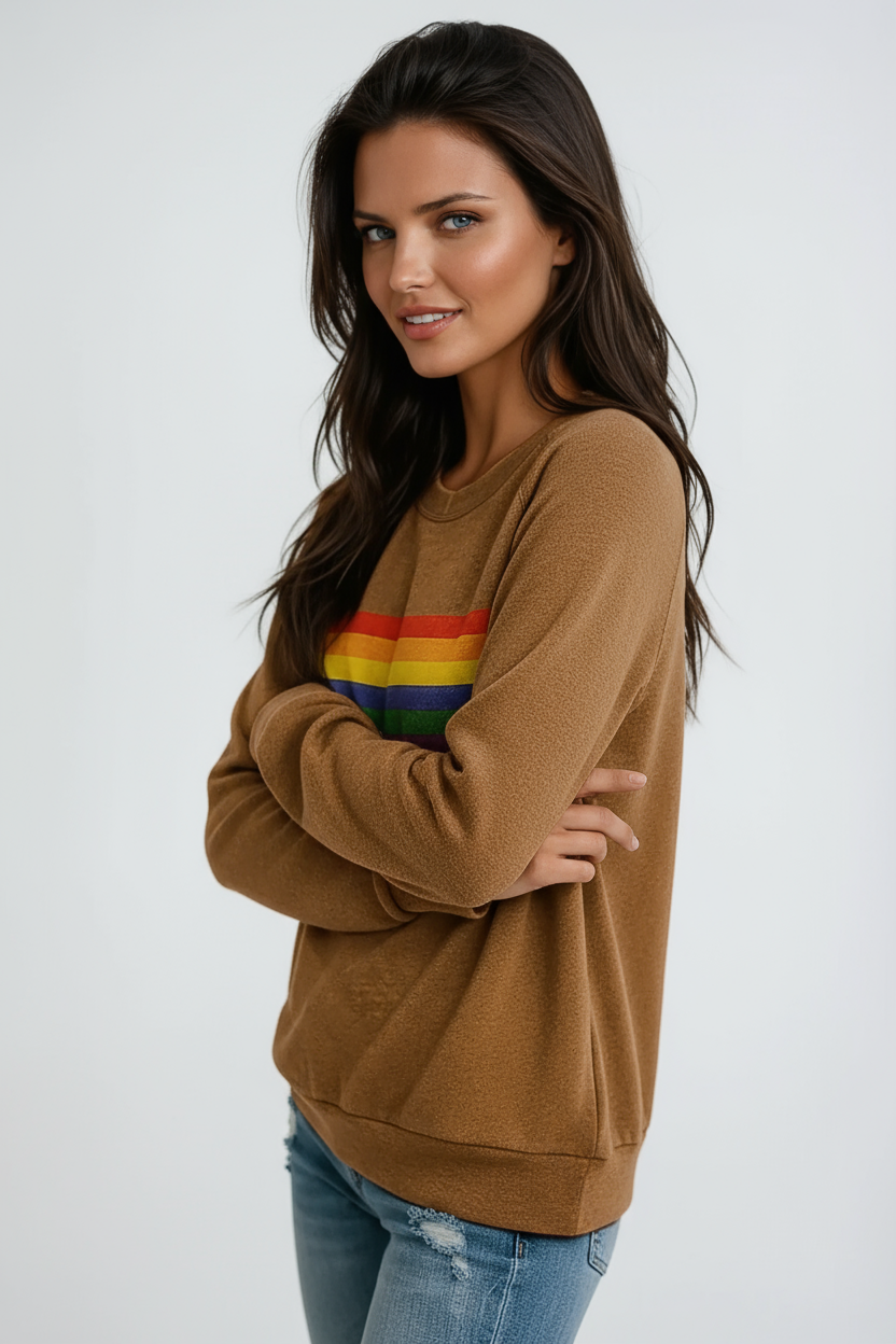 Übergrößtes Winter Sweatshirt | Streifendetail mit Vielseitigen Looks