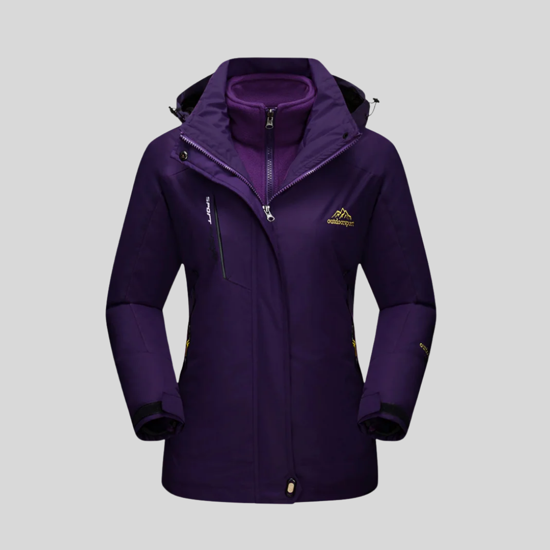 Kurtka Zimowa Damska | Regulowany Kaptur & Kieszenie Na Zamek