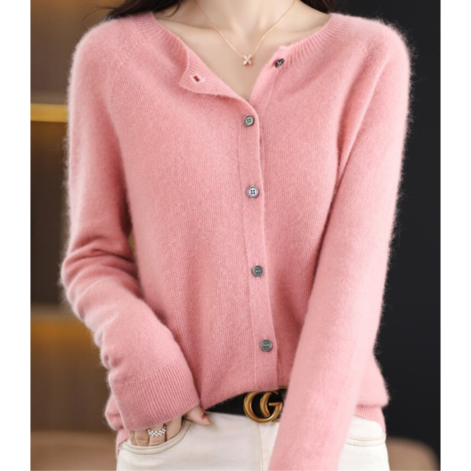 Cardigan Damen | Knopfleiste & weichem Strick
