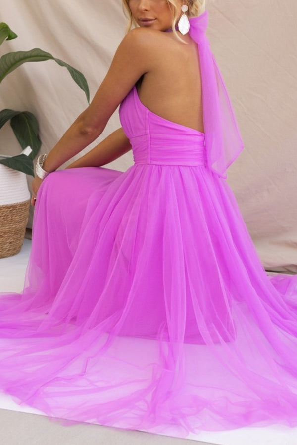 Kleid Hochzeitsgast Damen | Midi mit Tüllrock & Neckholder