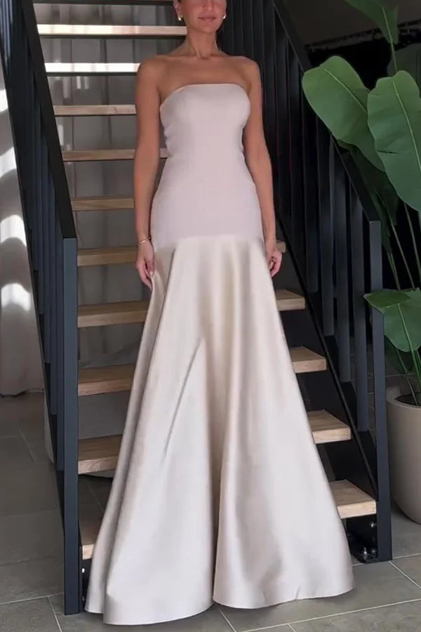 Kleid Hochzeitsgast Damen | Maxi mit Bandeau & zweiteiligem Oberteil