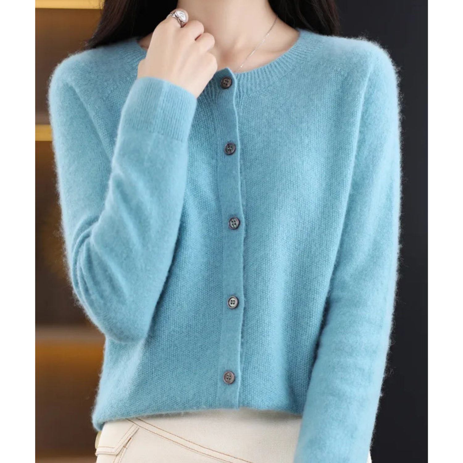 Cardigan Damen | Knopfleiste & weichem Strick