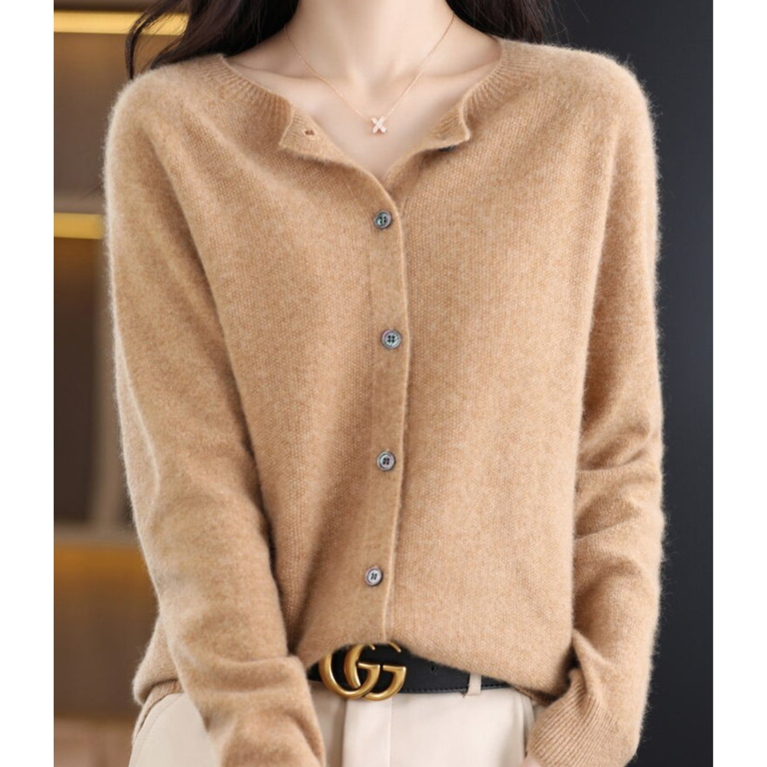 Cardigan Damen | Knopfleiste & weichem Strick