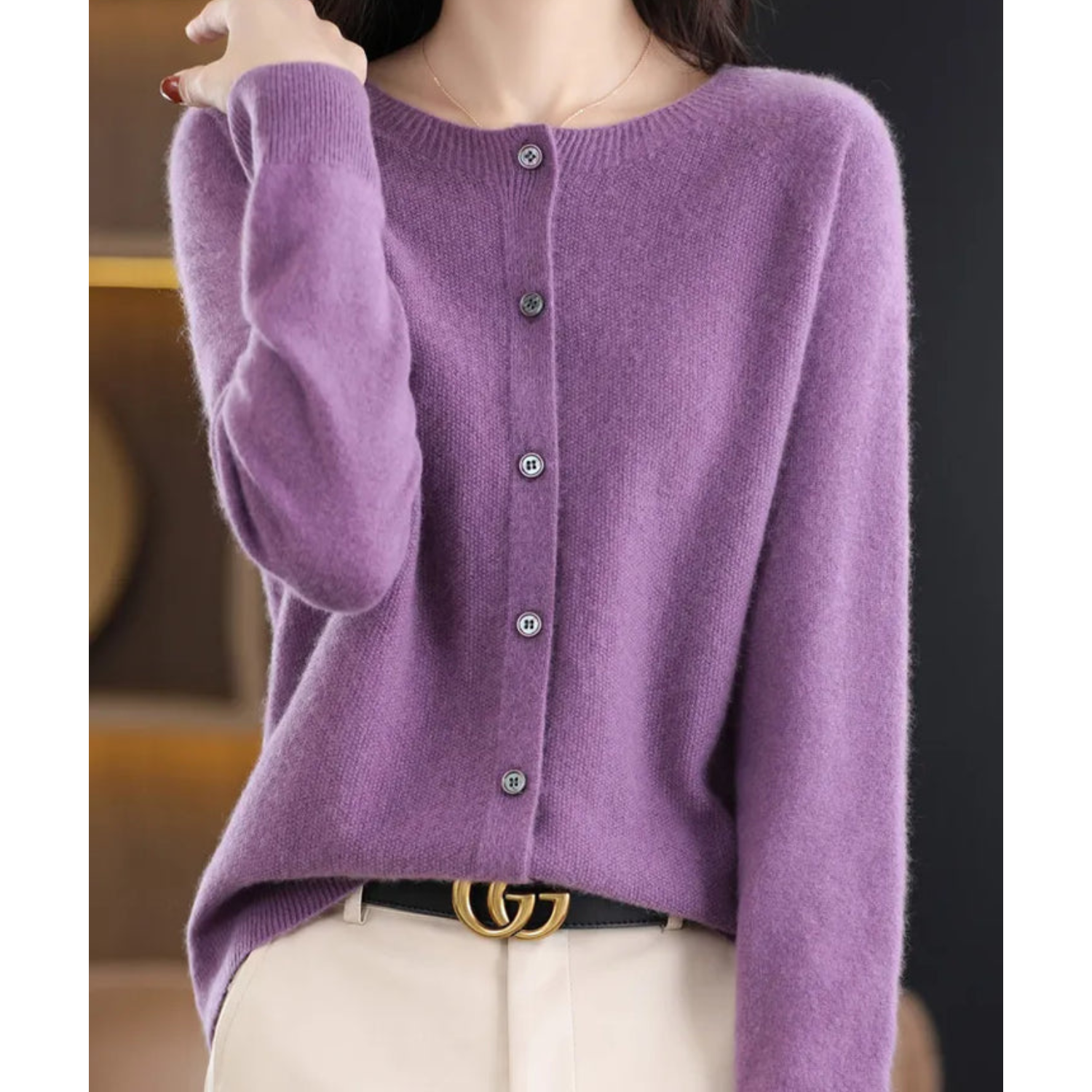 Cardigan Damen | Knopfleiste & weichem Strick