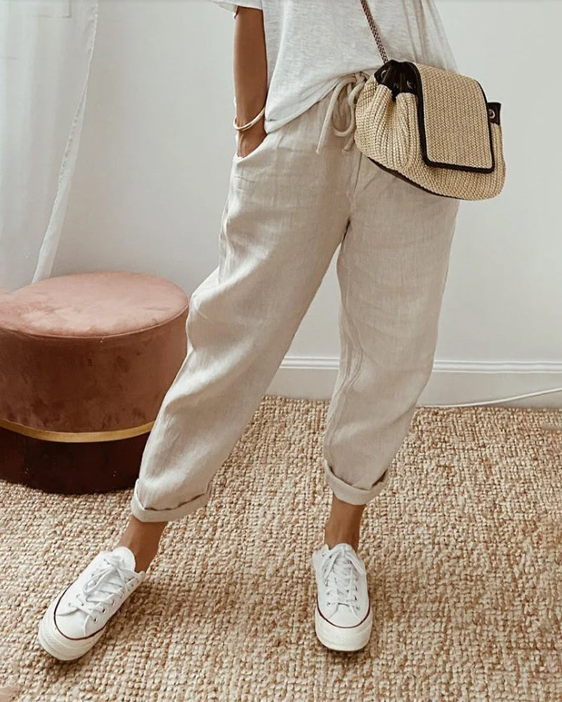 Sommerhose Damen | Kordelzug & Umschlagsaum