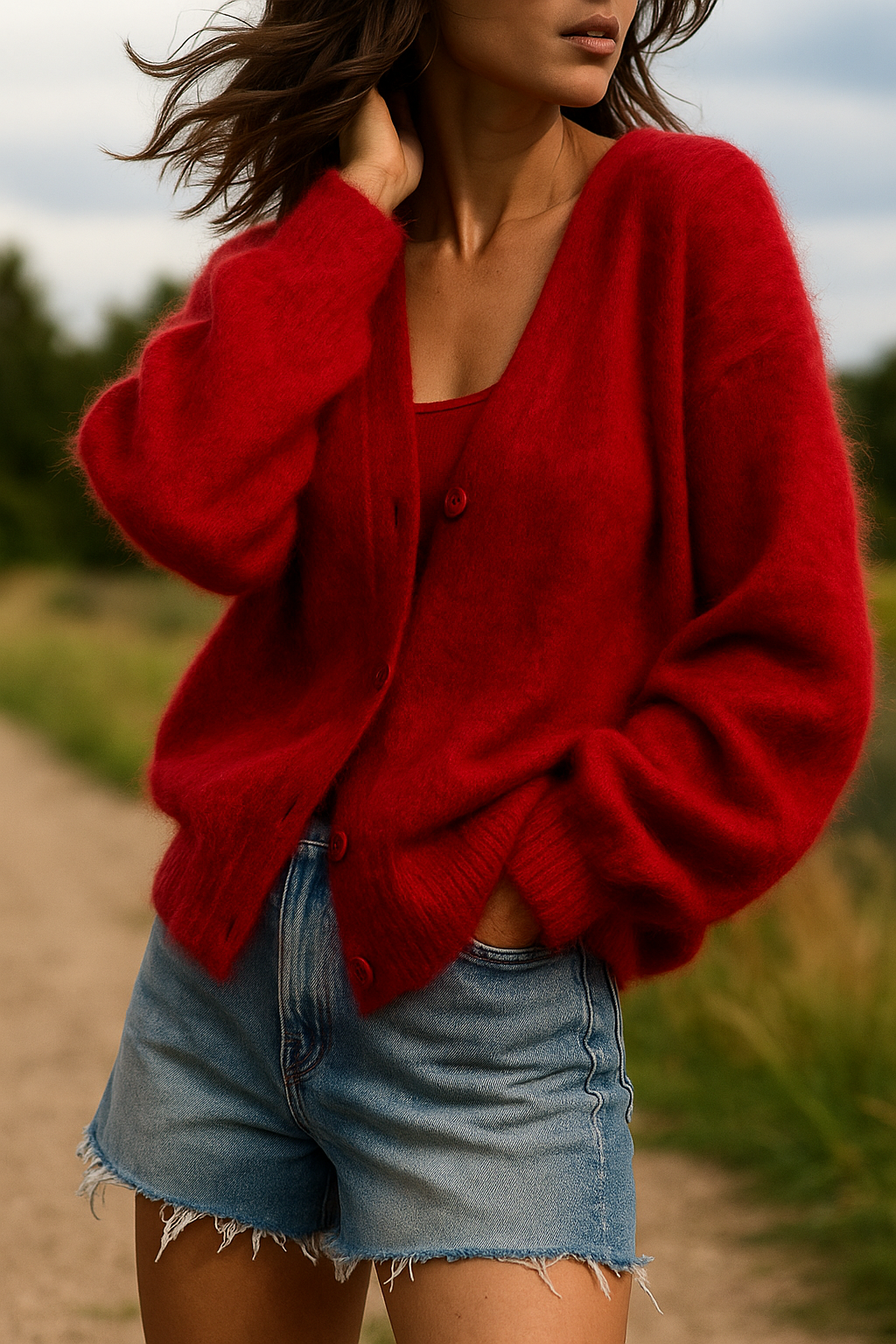 Winterstrickjacke Damen | Flauschige Struktur & Oversize-Schnitt