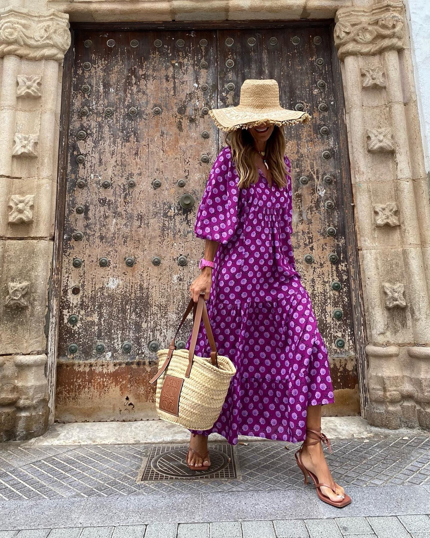 Sommerkleid Damen | Maxi mit Blumenprint & Stufenrock
