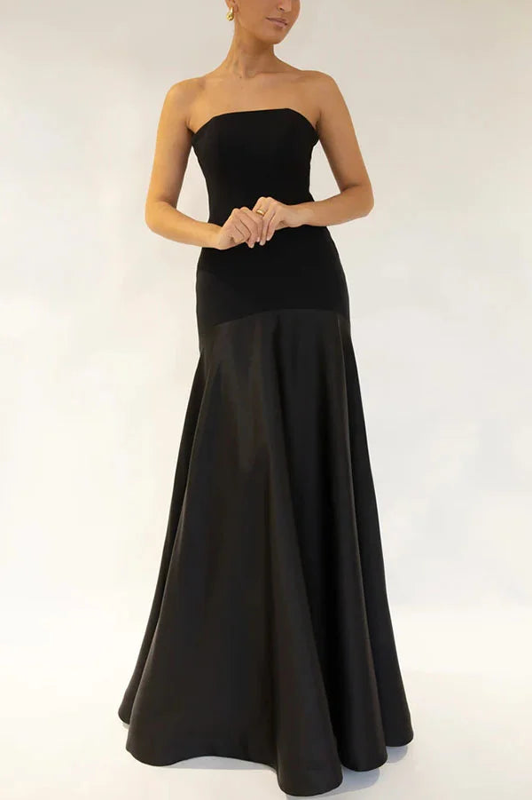 Kleid Hochzeitsgast Damen | Maxi mit Bandeau & zweiteiligem Oberteil