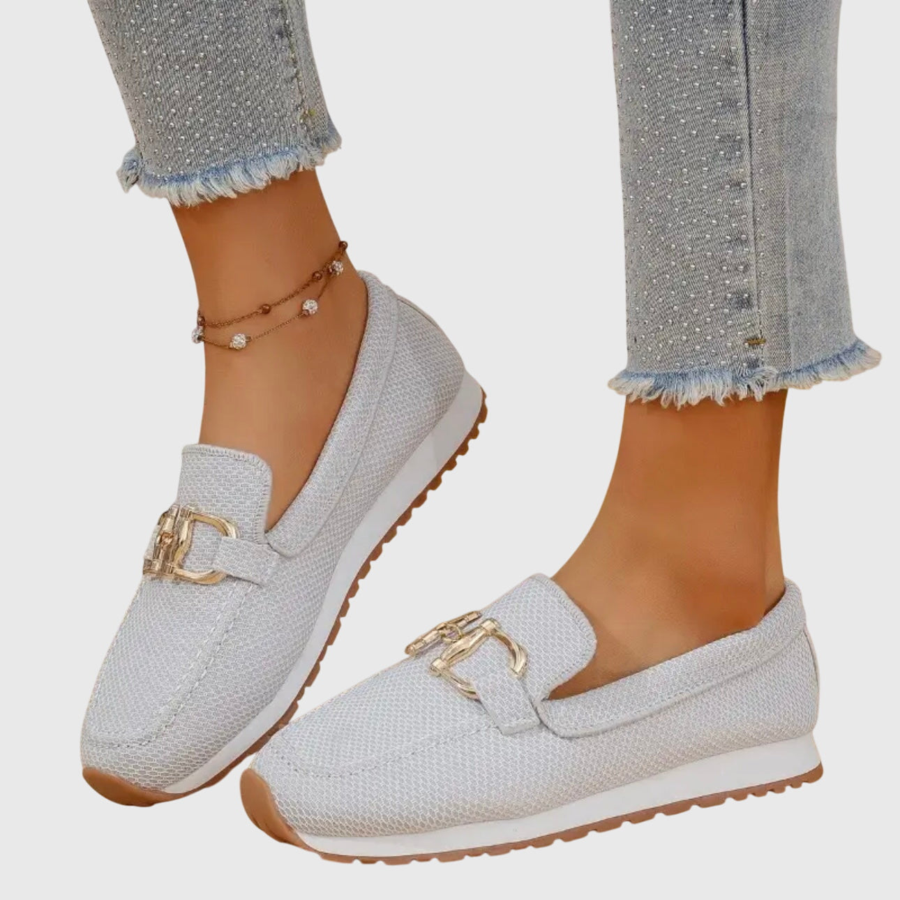 Loafer Damen | Golddetail & leichter Plateausohle