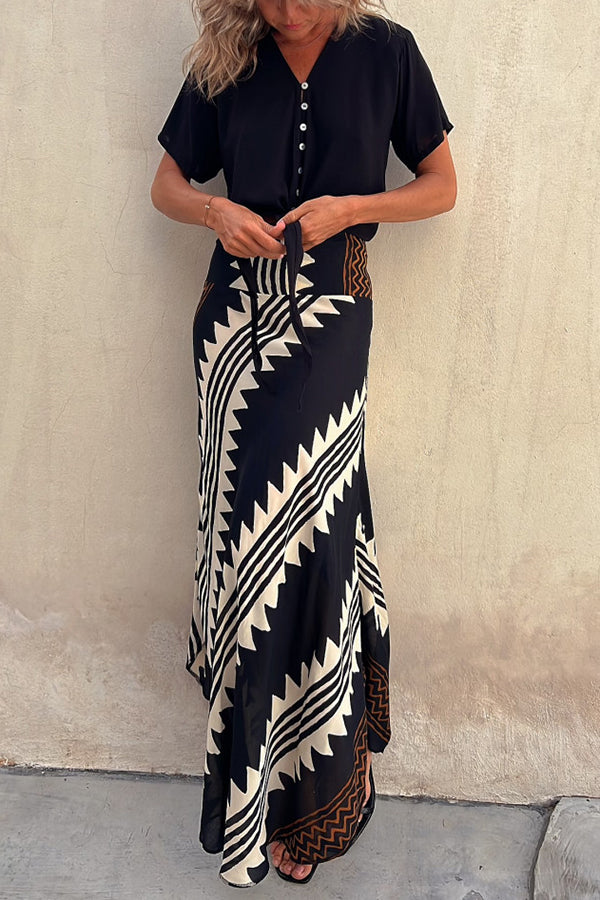 Damenrock | Elastischer Bund Mit Geometrischem Muster