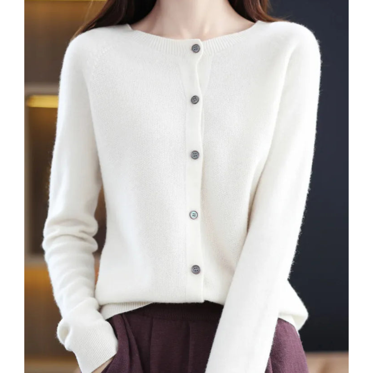 Cardigan Damen | Knopfleiste & weichem Strick