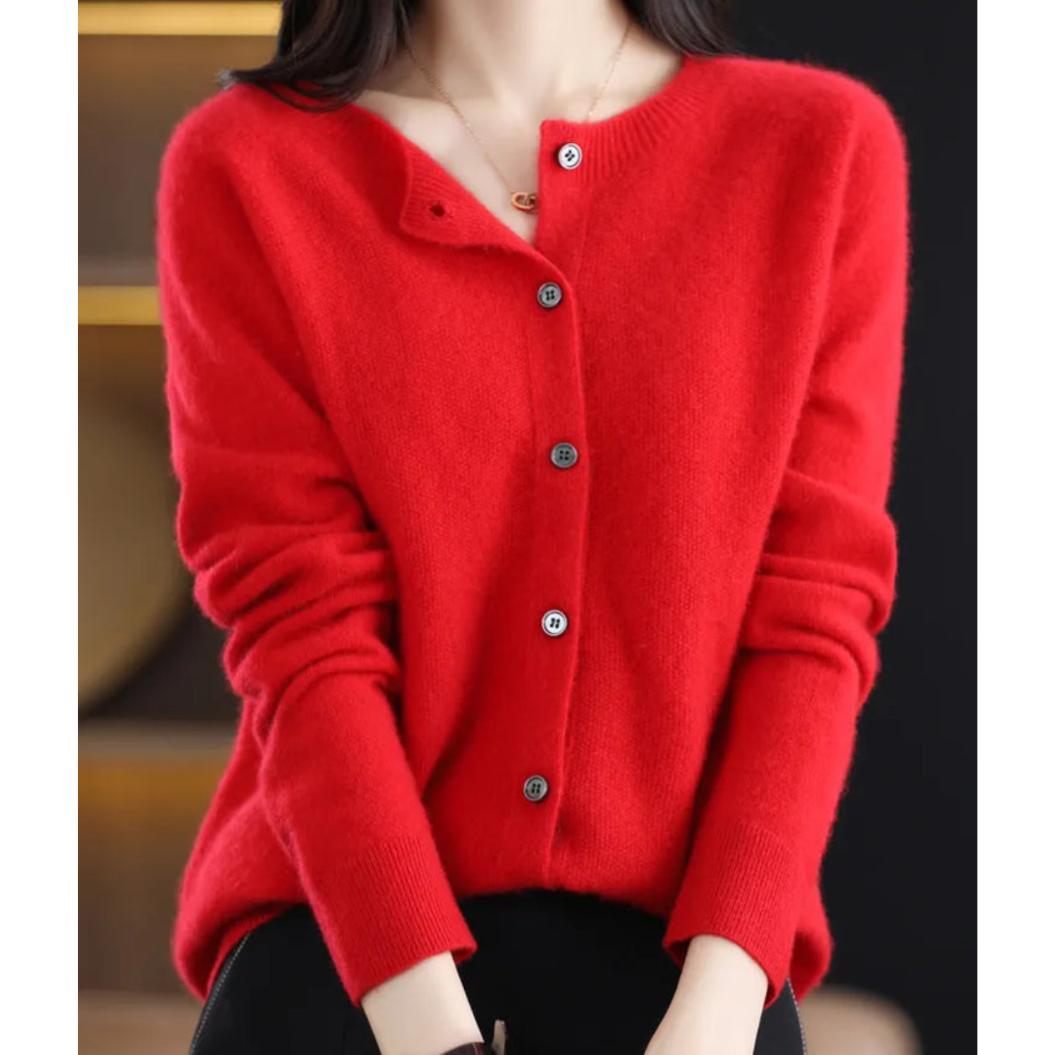 Cardigan Damen | Knopfleiste & weichem Strick