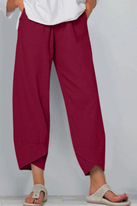 Sommerhosen Damen | Weitem Bein & asymmetrischem Saum
