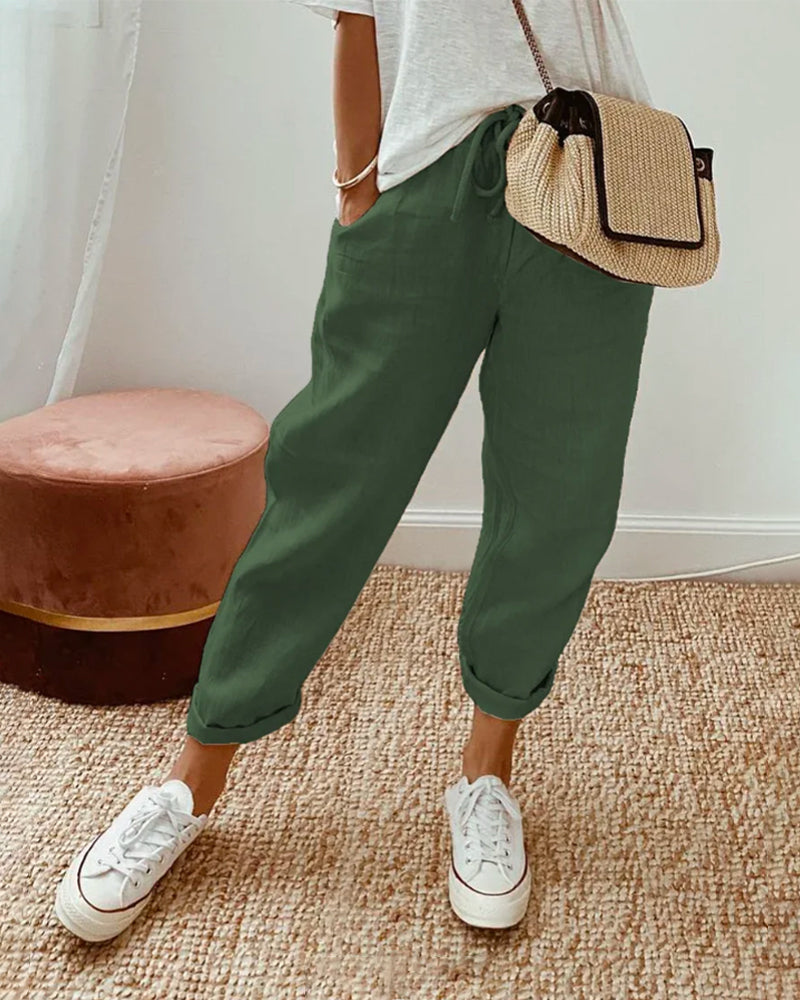 Sommerhose Damen | Kordelzug & Umschlagsaum
