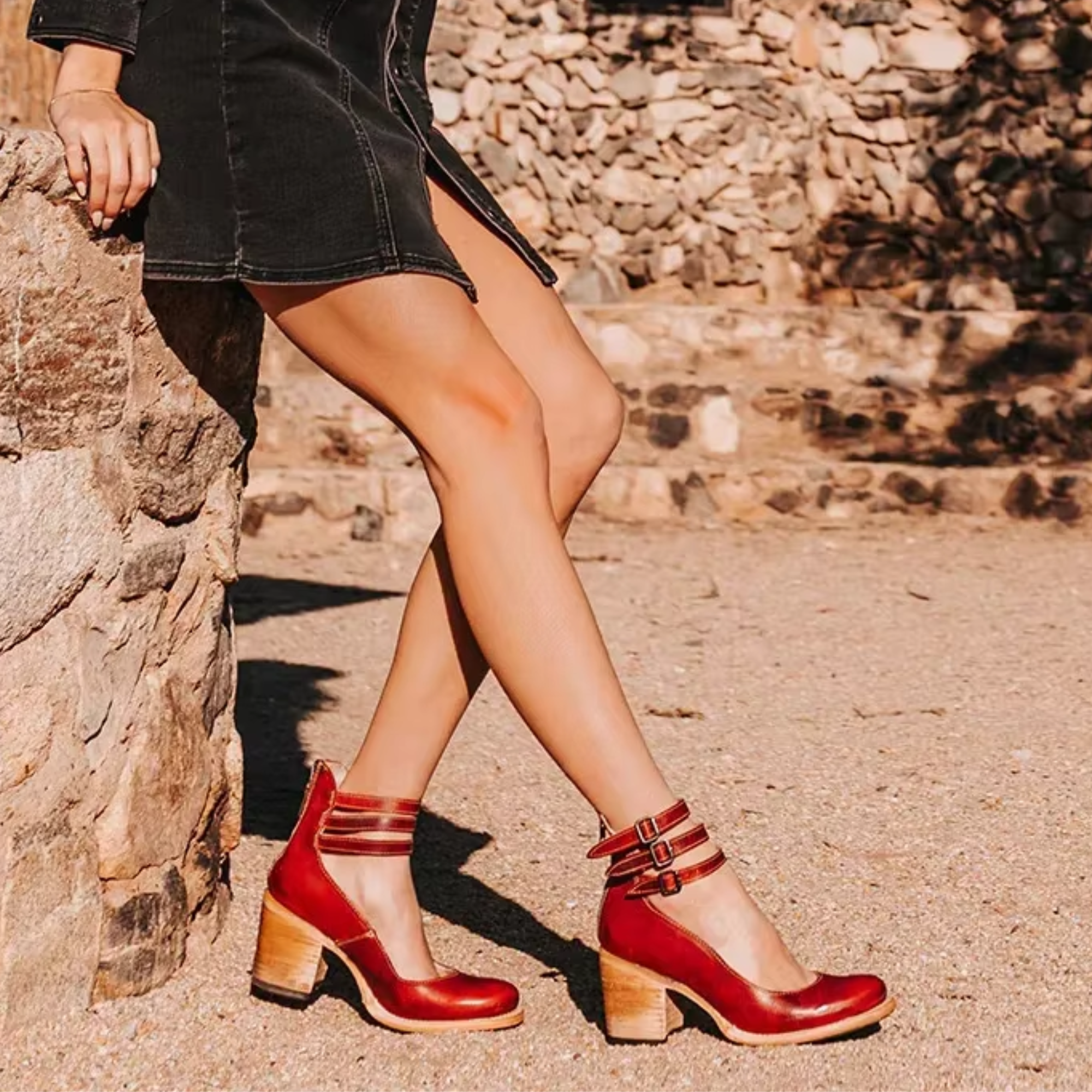 Pumps Damen | Blockabsatz & Doppelschnalle