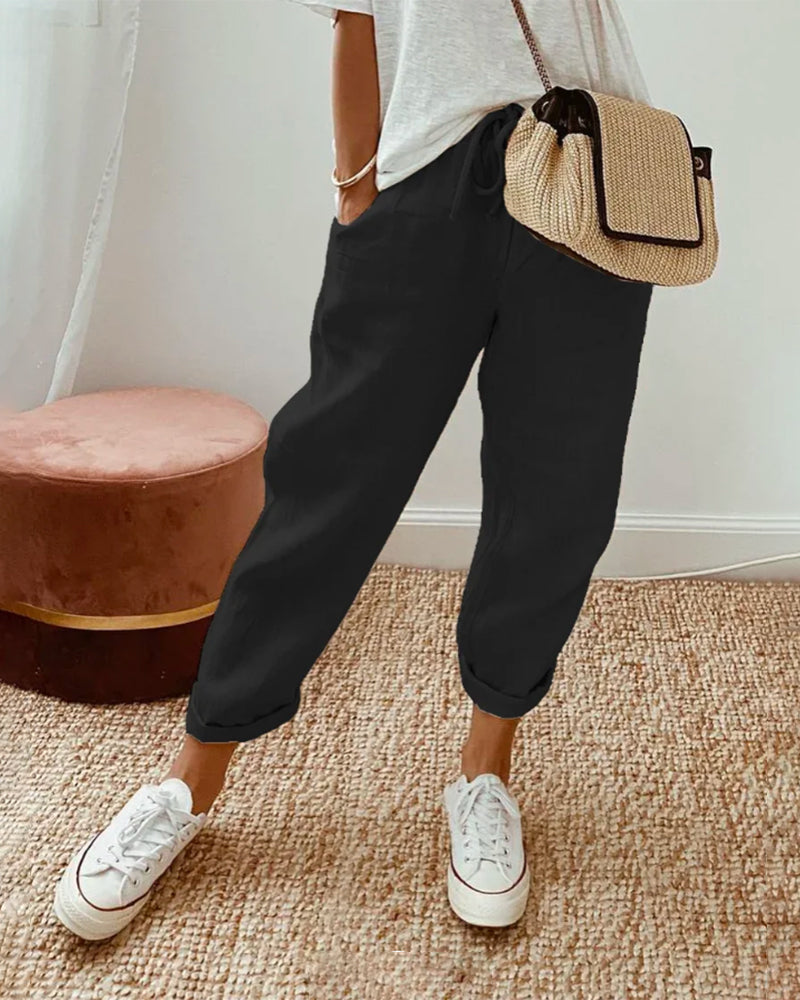 Sommerhose Damen | Kordelzug & Umschlagsaum