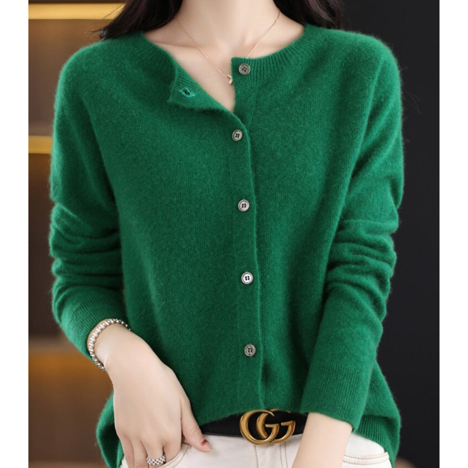 Cardigan Damen | Knopfleiste & weichem Strick