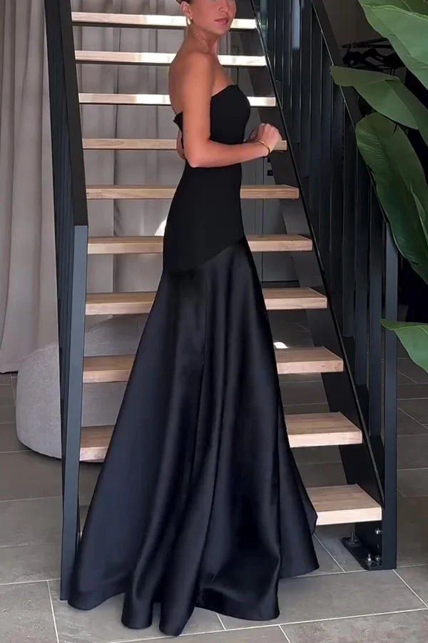 Kleid Hochzeitsgast Damen | Maxi mit Bandeau & zweiteiligem Oberteil
