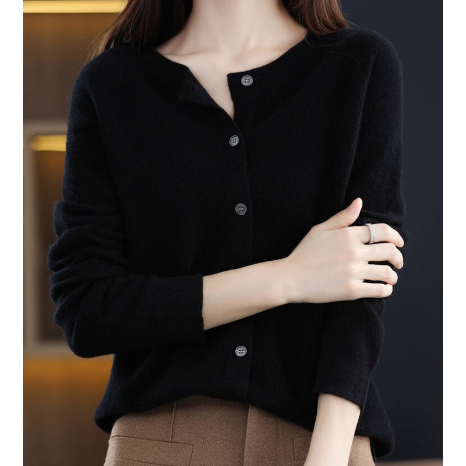 Cardigan Damen | Knopfleiste & weichem Strick
