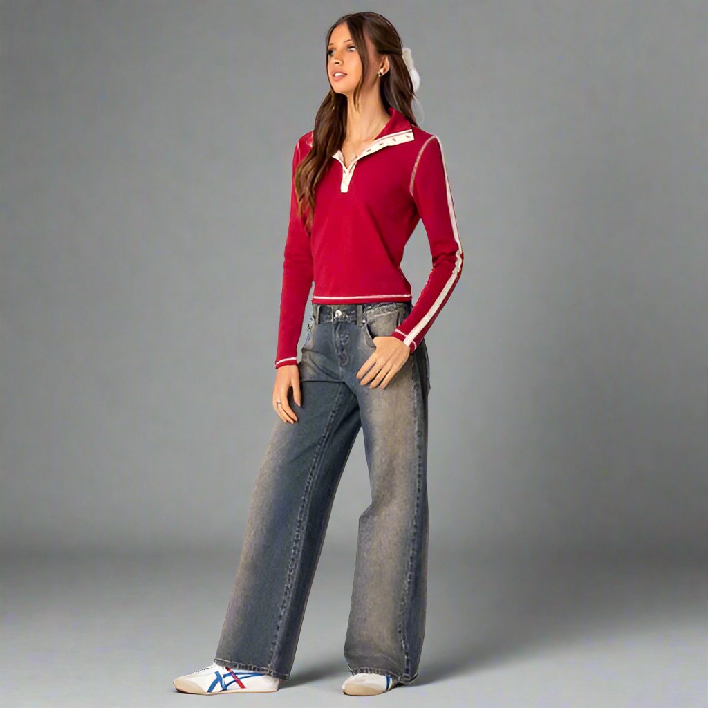 Ceylana - Baggyjeans Damen | Low-Rise Fit & Weite Form