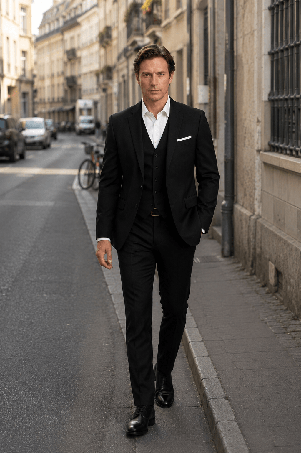 Steven - Hochzeitsanzug Herren Dreiteilig mit Gilet & Slim Fit