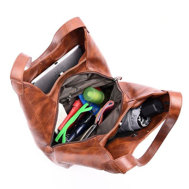 Damen Schultertasche aus Leder | Geräumigkeit mit Vielseitiger Look