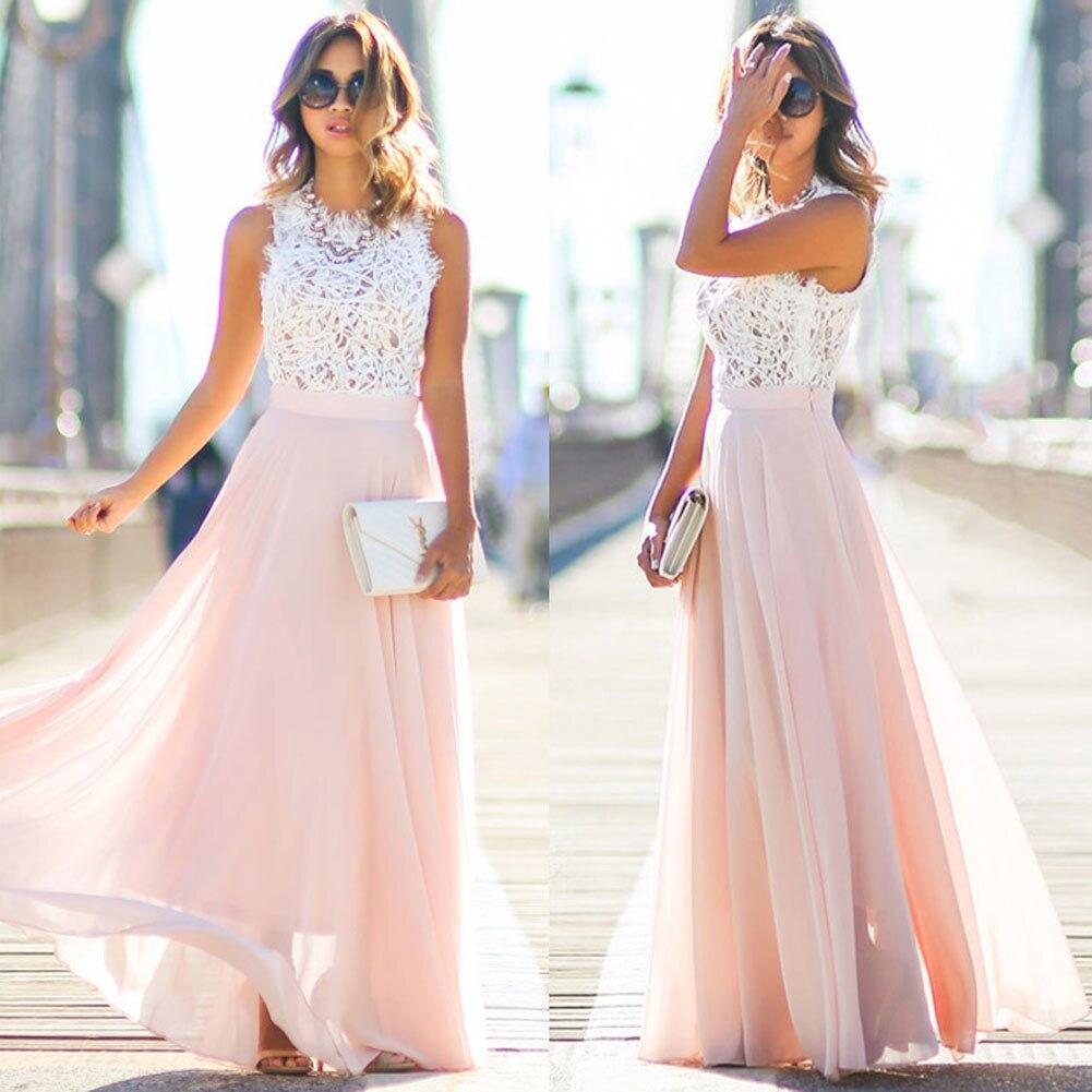 Kleid Hochzeitsgast Damen Maxikleid | Spitzenoberteil & weitem Rock
