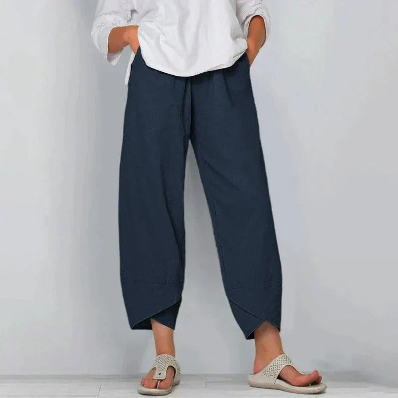 Sommerhosen Damen | Weitem Bein & asymmetrischem Saum