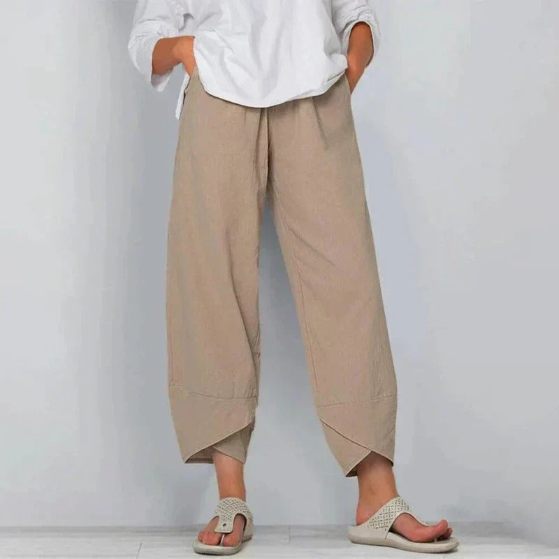 Sommerhosen Damen | Weitem Bein & asymmetrischem Saum