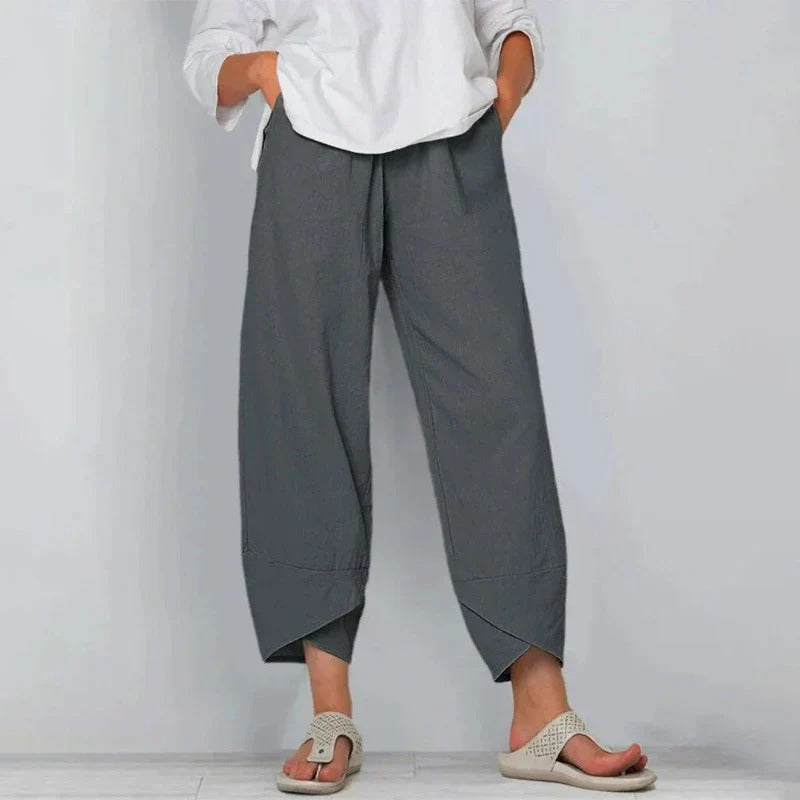 Sommerhosen Damen | Weitem Bein & asymmetrischem Saum