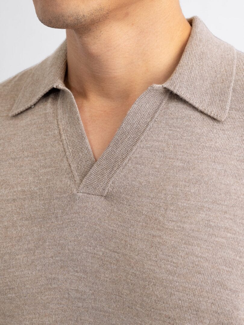 Herren Poloshirt V-Ausschnitt | Lange Ärmel mit Moderner Look