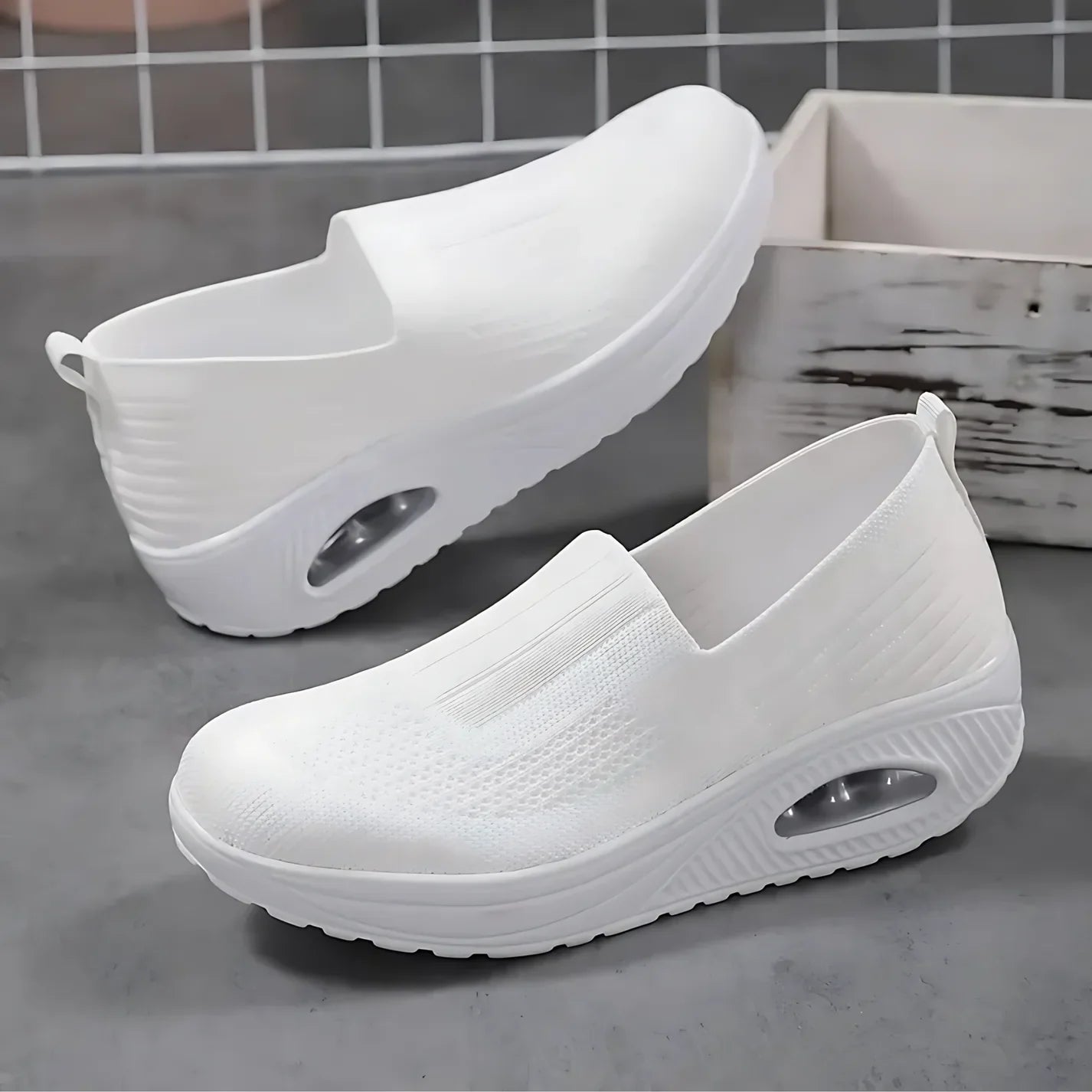 Sneaker Damen | Slip-on mit Luftkissen & Mesh-Obermaterial