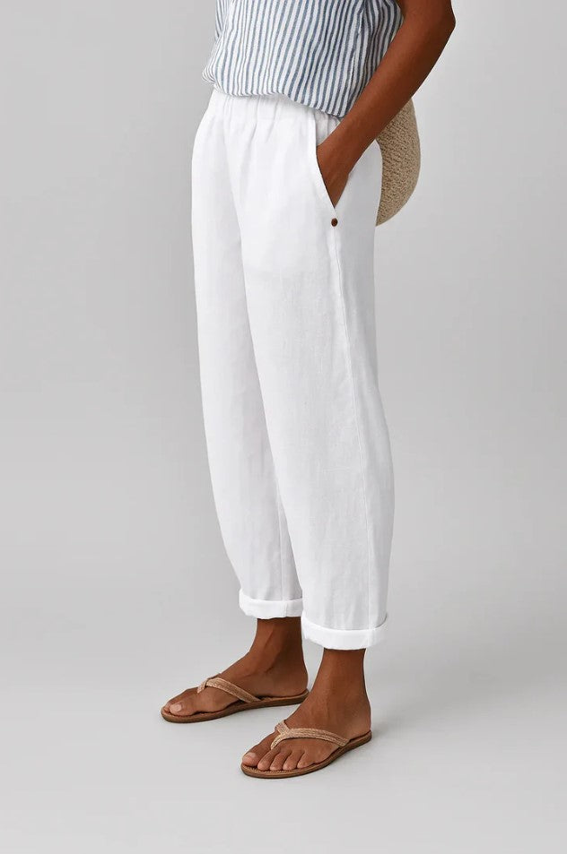 Sommerhose Damen | elastischem Bund, Umschlagsaum & Seitentaschen