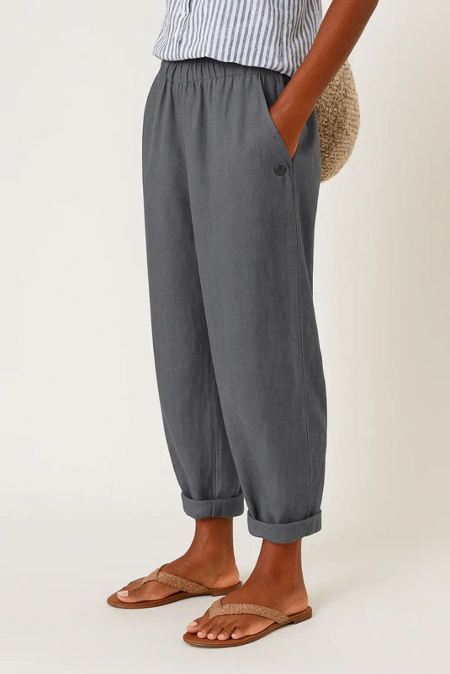 Sommerhose Damen | elastischem Bund, Umschlagsaum & Seitentaschen