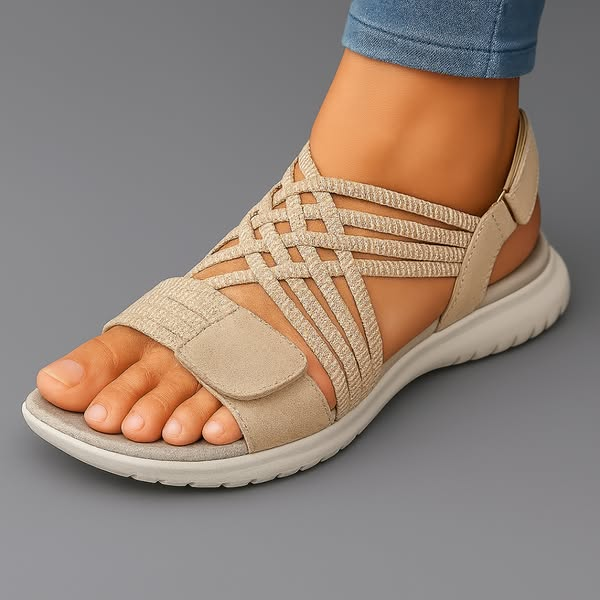 Sandalen Damen | Orthopädisch mit Kreuzriemen & Klettverschluss