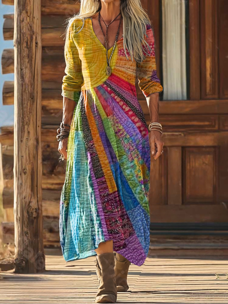 Sommerkleid Damen | Maxi mit Rüschenrock & Karomuster