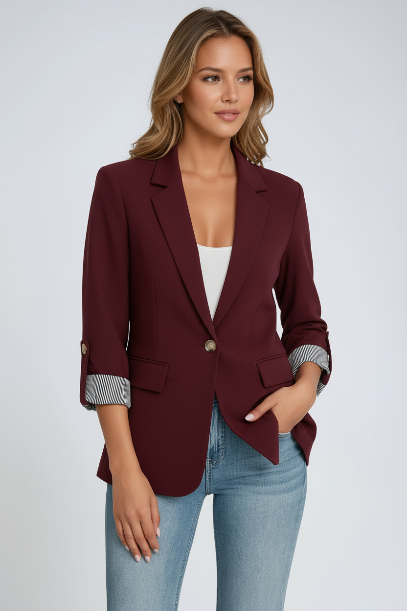 Damenblazer | Taillierter Schnitt und hochkrempelbare Ärmel