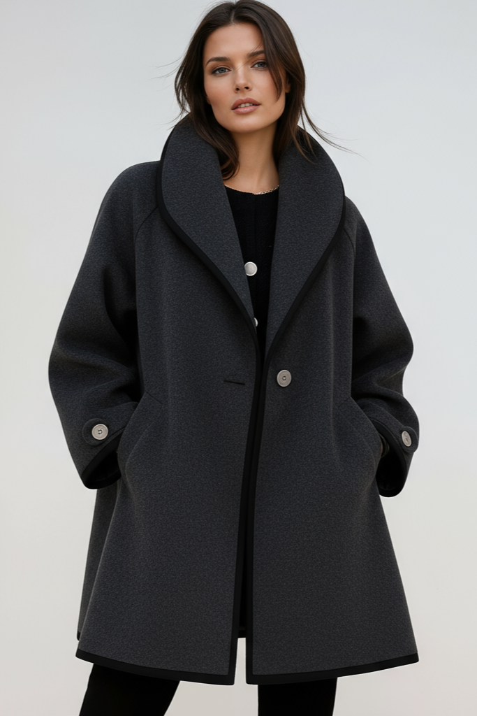 Wintermantel Damen Oversize | Weiter Schnitt mit breitem Kragen