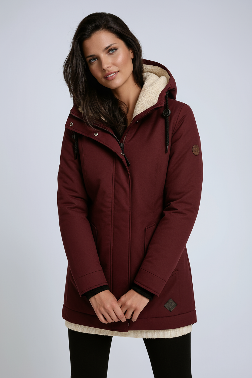 Winterjacke Damen | Fleecegefütterte Kapuze Mit Definiertem Schnitt