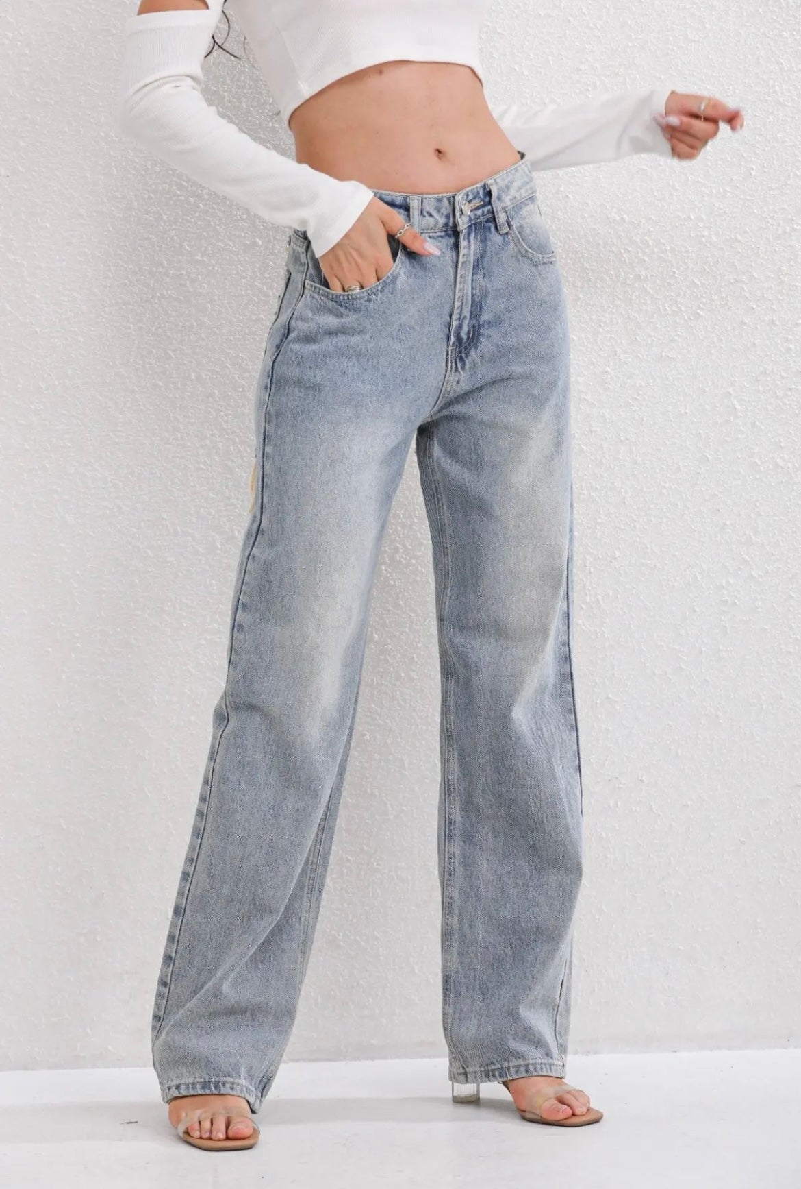 Damen Vintage Jeans | High-Waist Passform & Ripped Look
