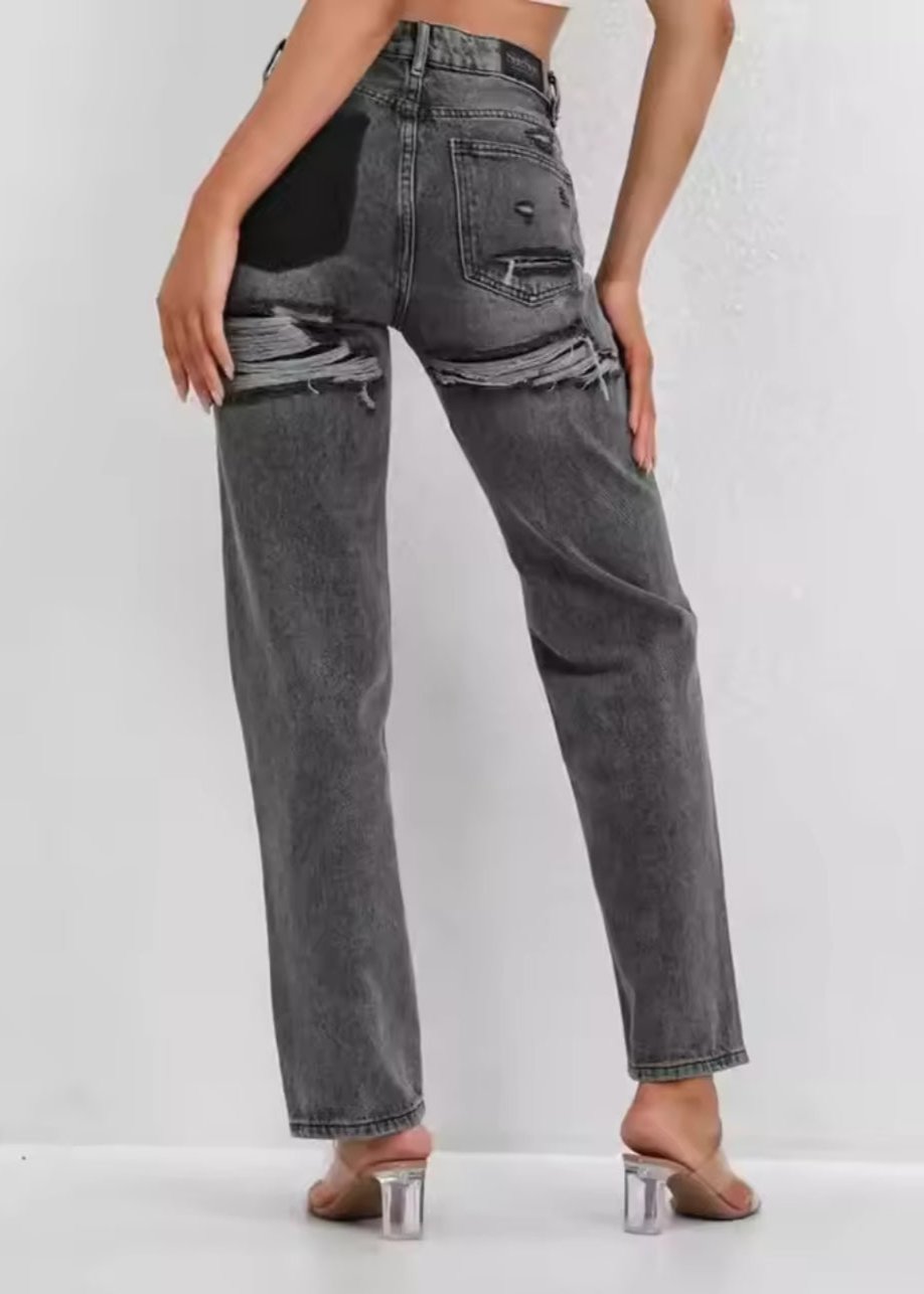 Damen Vintage Jeans | High-Waist Passform & Ripped Look