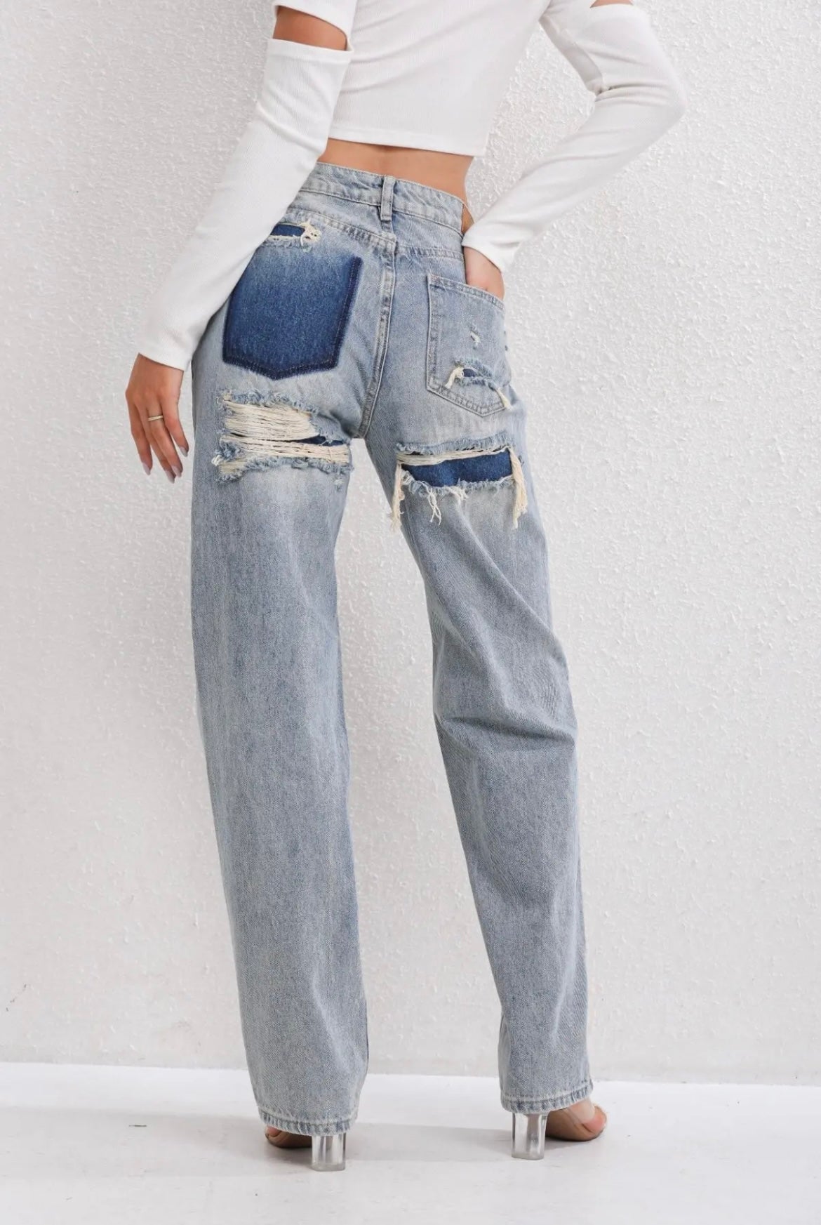 Damen Vintage Jeans | High-Waist Passform & Ripped Look