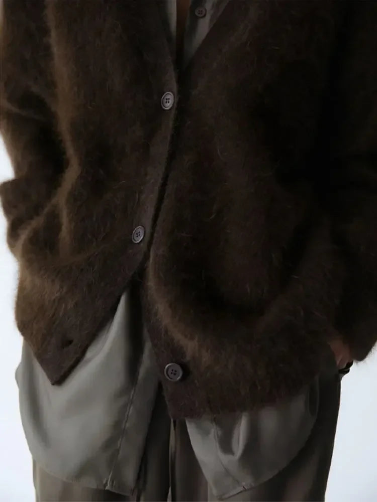 Winterstrickjacke Damen | Flauschige Struktur & Oversize-Schnitt