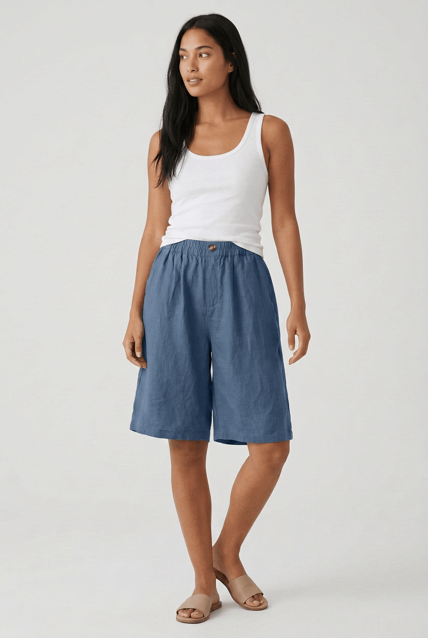 Damenshorts | Lockere Passform & elastischer Bund mit Knopfdetails