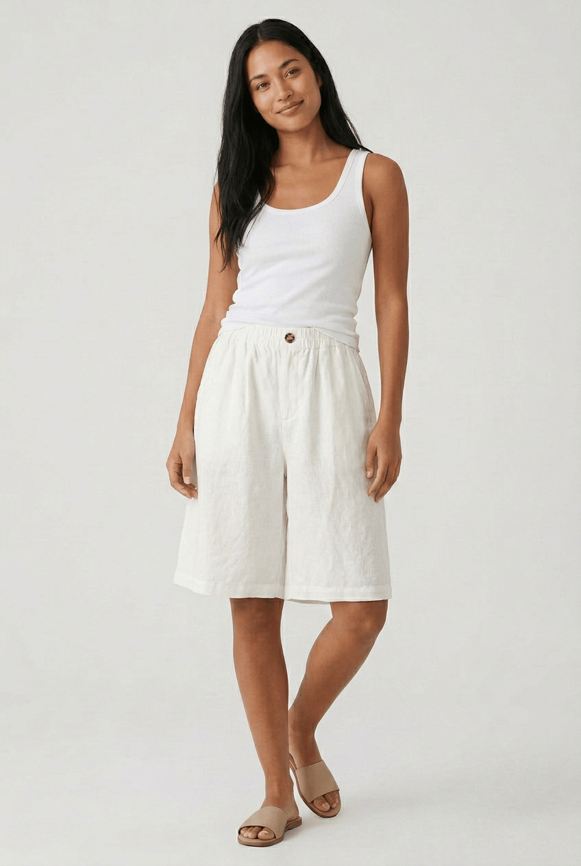 Damenshorts | Lockere Passform & elastischer Bund mit Knopfdetails