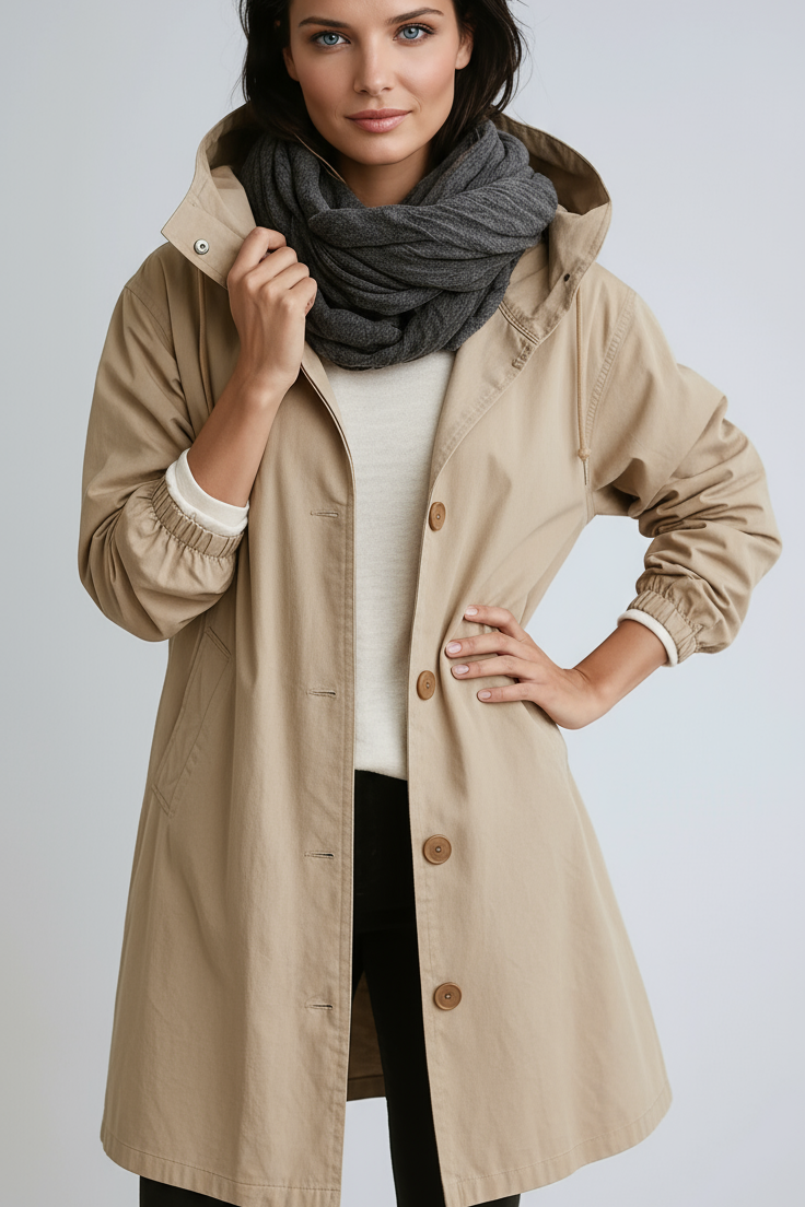 Damen Winter Trenchcoat | Langer Schnitt Mit Schlanke Linien