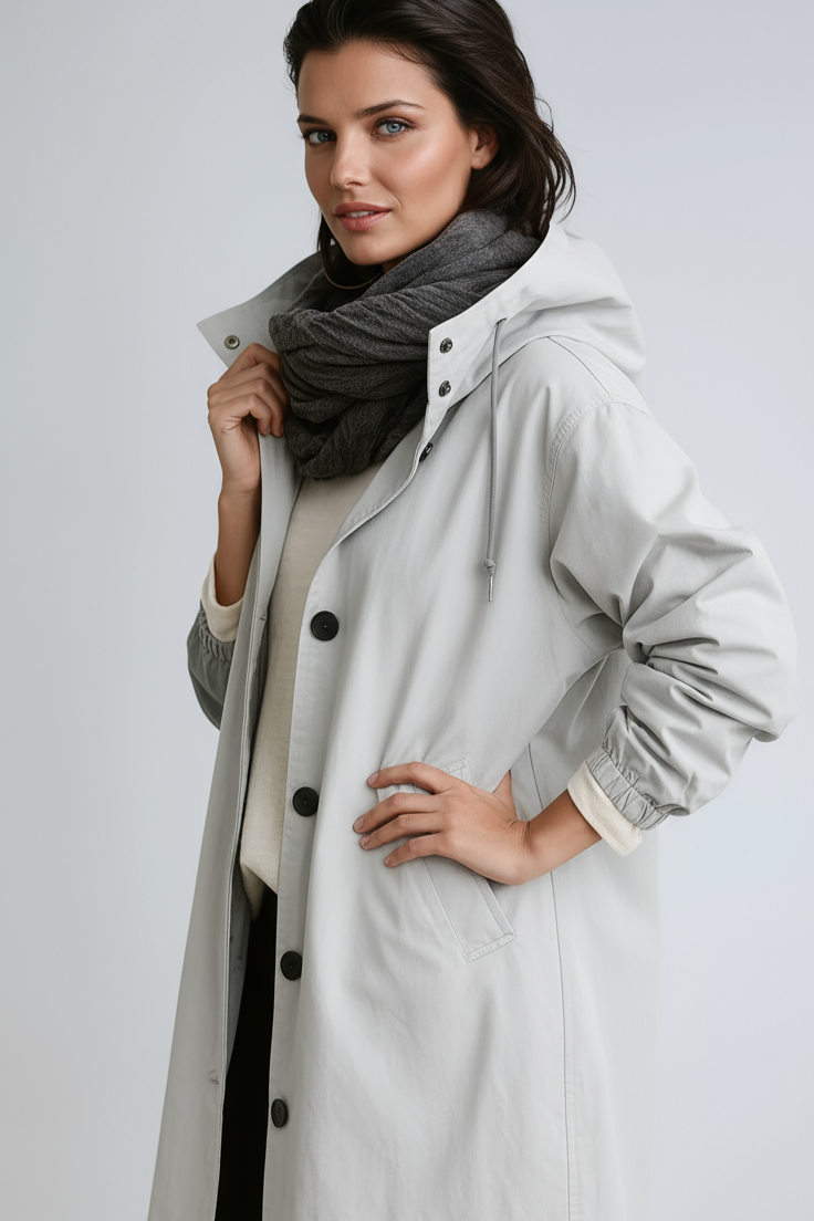 Damen Winter Trenchcoat | Langer Schnitt Mit Schlanke Linien