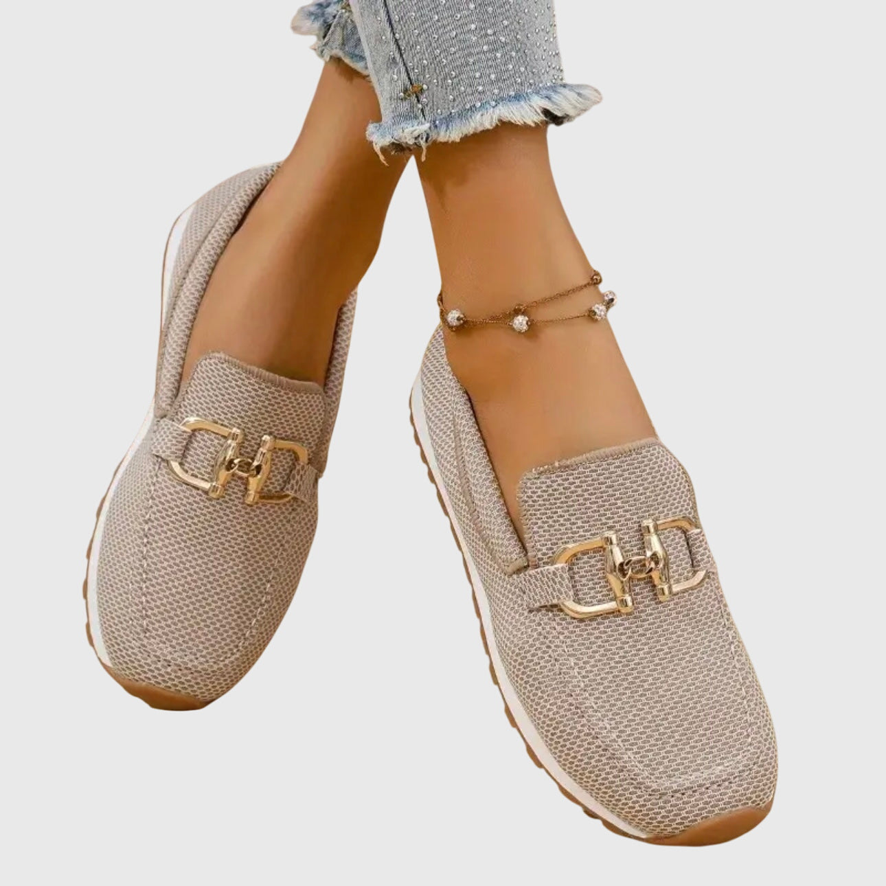 Loafer Damen | Golddetail & leichter Plateausohle