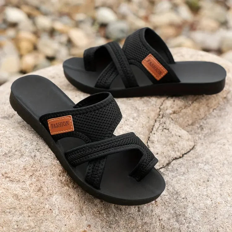 Sandalen Damen Pantoletten | Gekreuzten Mesh-Riemen